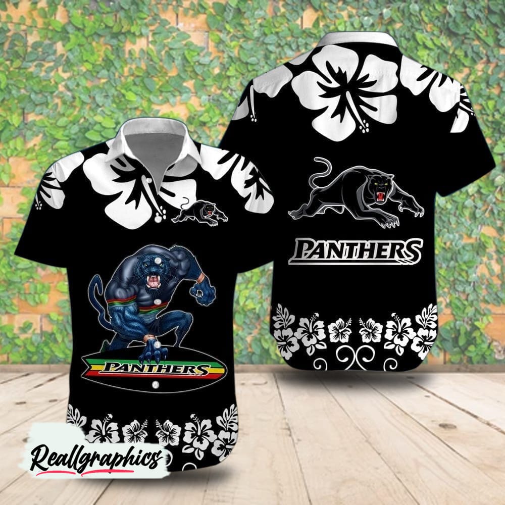 penrith panthers mascot flower hawaiian shirt
