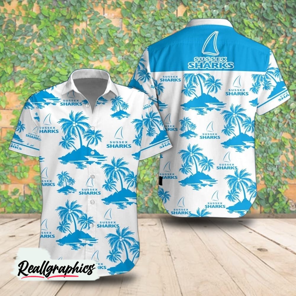 sussex sharks palm island hawaiian shirt