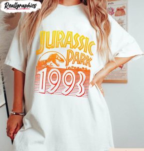 jurassic park 1993 retro shirt t rex dinosaur shirt 3 atc1jl