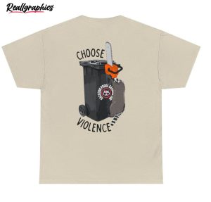 raccoon with chainsaw on trash shirt funny unisex tee for raccoon lover 2 wus7pl