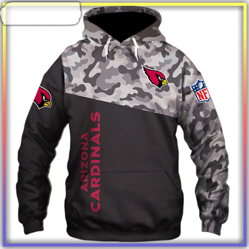 arizona cardinals military camouflage pattern hoodies 3d