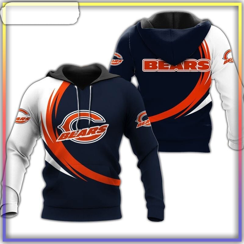 chicago bears hoodie curve graphic gift for men