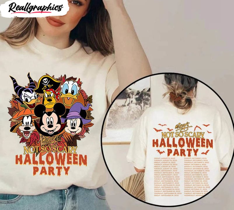 disney halloween party 2023 shirt, not so scary halloween party hoodie crewneck
