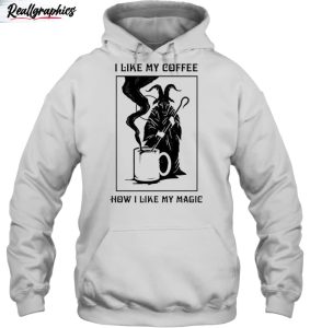 i like my coffee how i like my magic baphomet halloween shirt