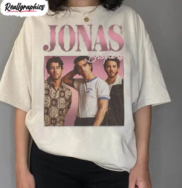 jonas brothers vintage design shirt, concert 2023 retro unisex t-shirt crewneck
