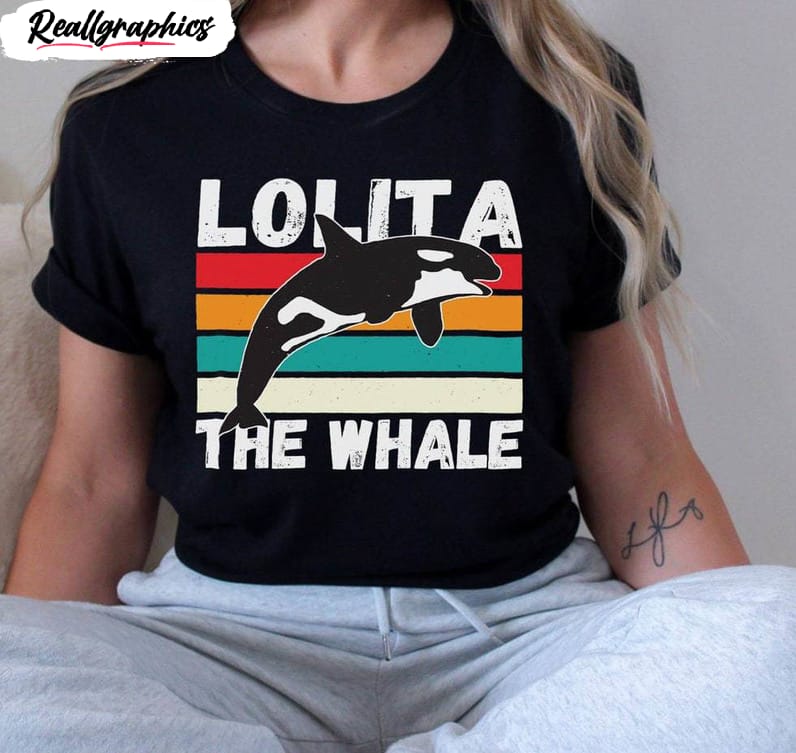 lolita the whale trendy shirt, the orca unisex t-shirt crewneck