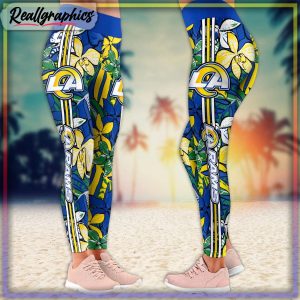 los angeles rams nfl summer flower pattern leggings, football leggings for women