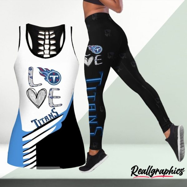 love tennessee titans high waisted leggings and tank top