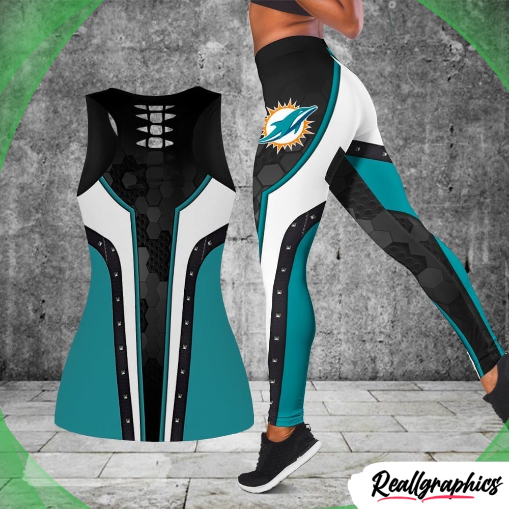 miami dolphins high waisted leggings and tank top
