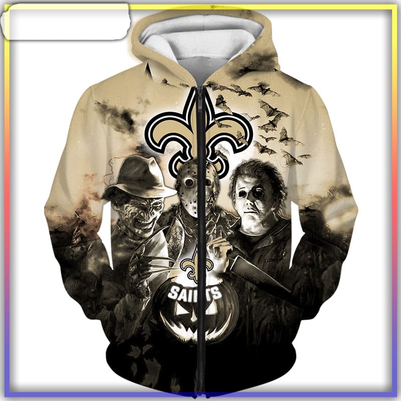 New Orleans Saints Hoodie 3D Halloween Horror Night Gift For Fans
