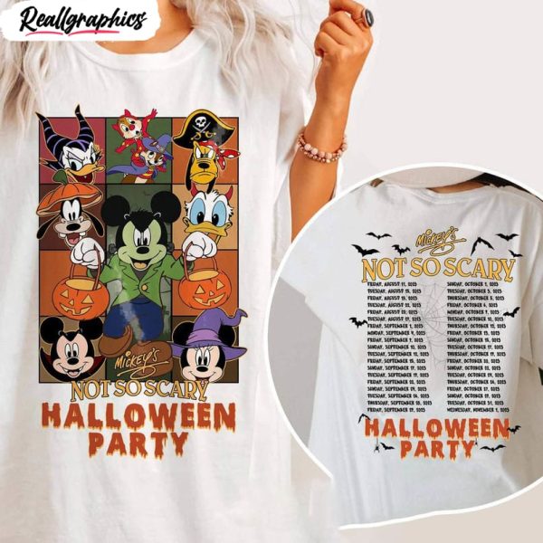 not so scary halloween party shirt, double sided unisex shirt