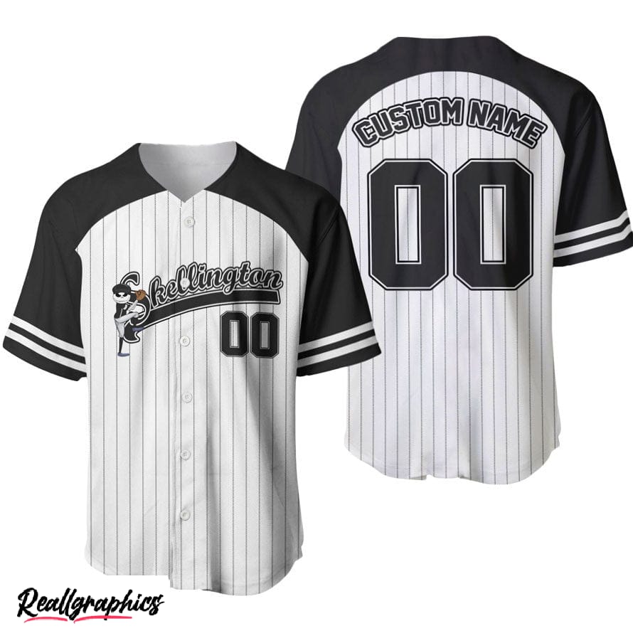 Personalized Jack Skellington Black White Baseball Jersey - Reallgraphics