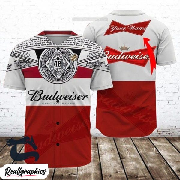 personalized retro budweiser beer baseball jersey, budweiser shirt