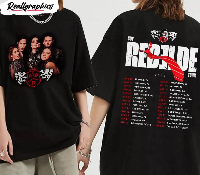 rebelde rbd touring shirt, rbd logo long sleeve unisex t-shirt