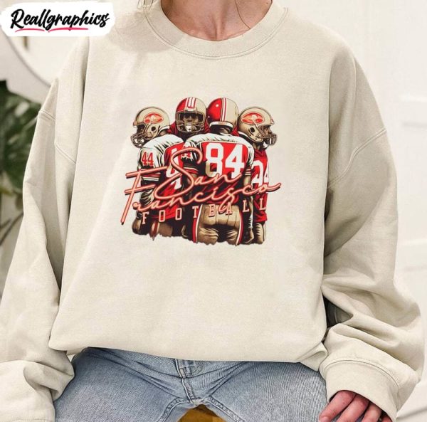 san francisco football shirt, retro 49ers unisex hoodie short sleeve