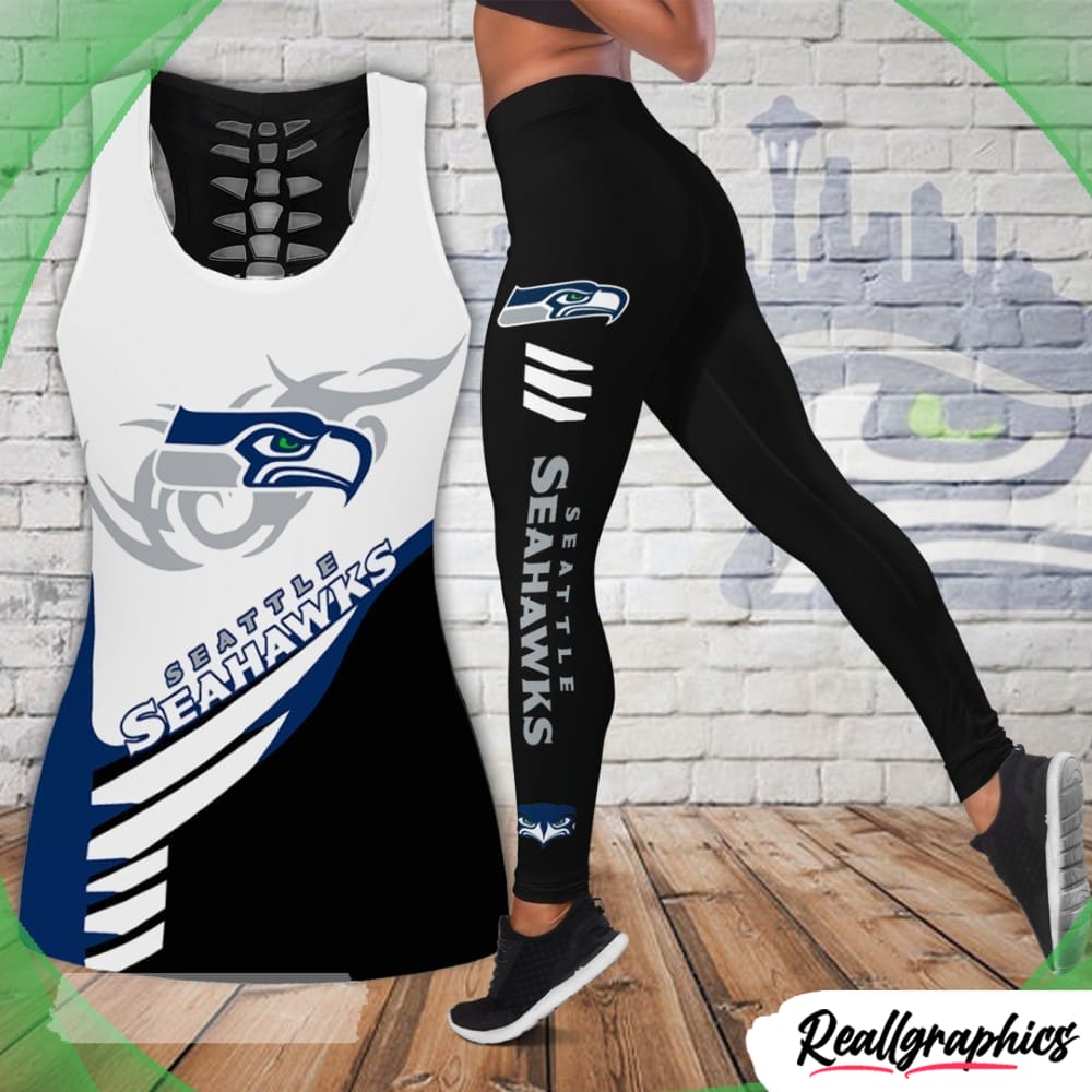 Seattle Seahawks High Waisted Leggings and Tank Top - Reallgraphics