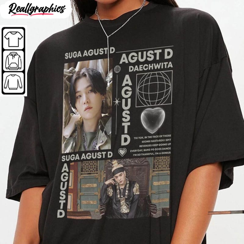 Suga Agust D Shirt, Kpop Album Music Crewneck Unisex Hoodie