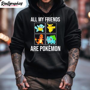 supermanistaken all my friends are pokémon art design t shirt