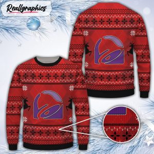 Taco Bell Black Merry Christmas Ugly Sweater Uniform - Reallgraphics