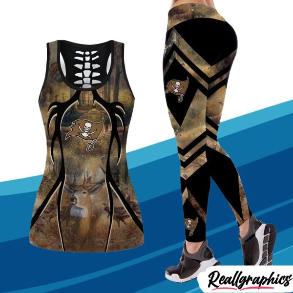 tampa bay buccaneers deer hunting pattern high waisted leggings and tank top