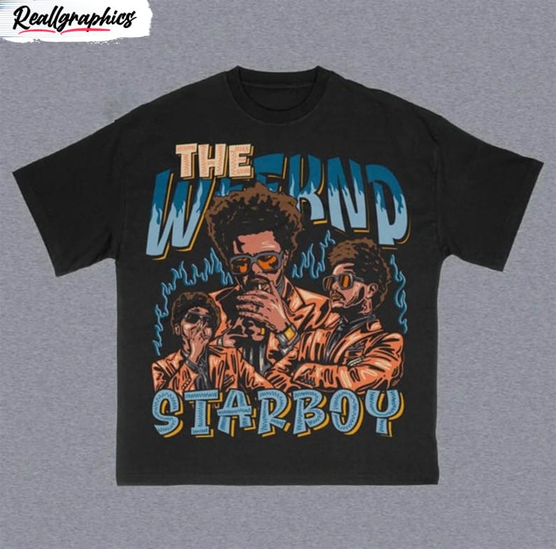 Vintage The Weeknd Shirt, Hip Hop Music Unisex Hoodie Short Sleeve -  Reallgraphics