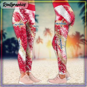 washington capitals nhl summer flower leggings, leggings nhl for women