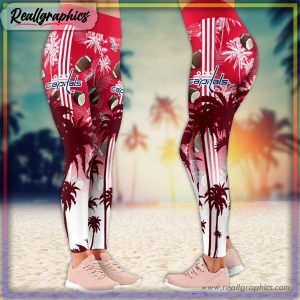 washington capitals summer coconut tree pattern printed leggings
