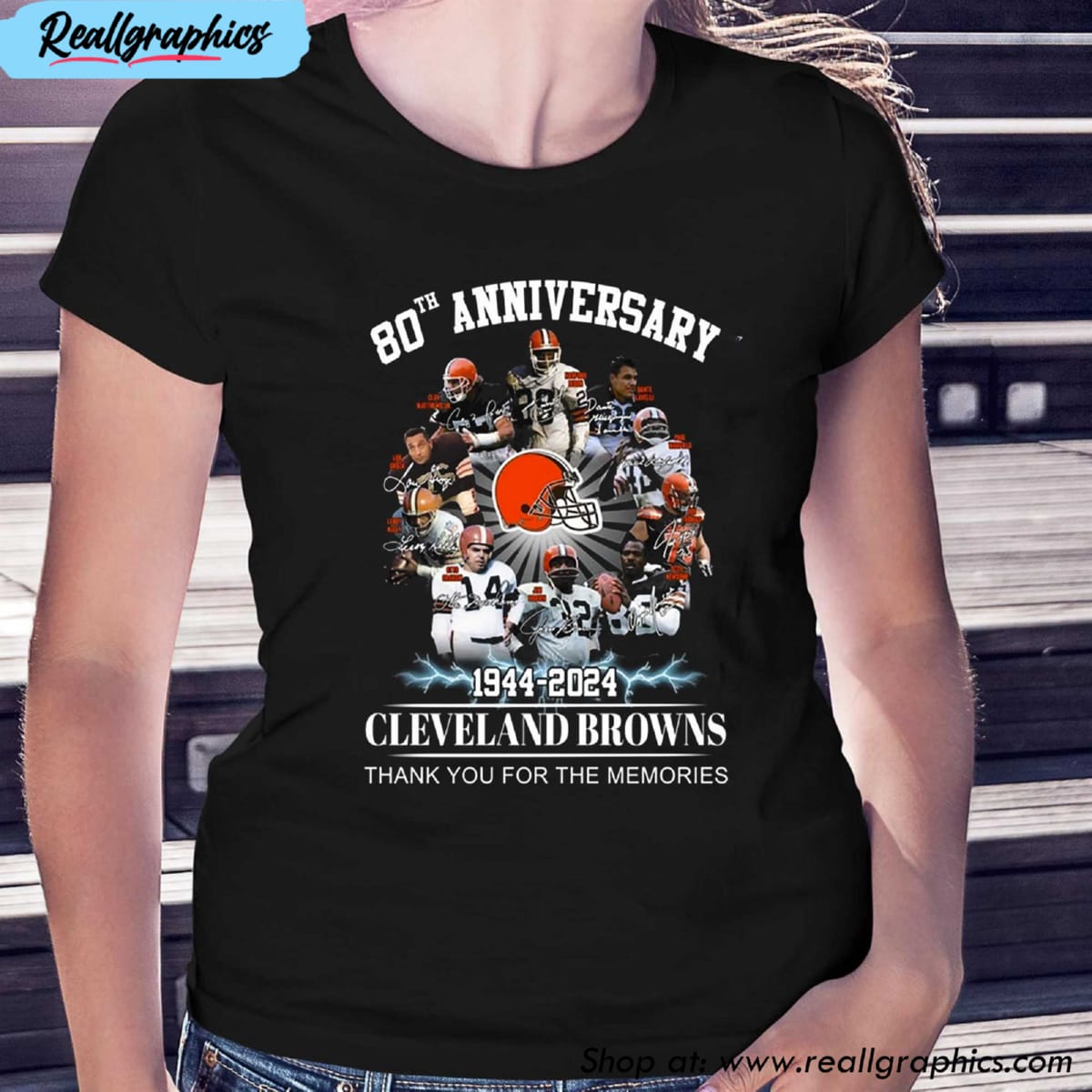 80th Anniversary 1944 - 2024 Cleveland Browns Thank You For The Memories  Unisex T-shirt, Hoodie, Sweatshirt - Reallgraphics