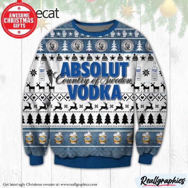 absolut vodka ugly christmas sweater