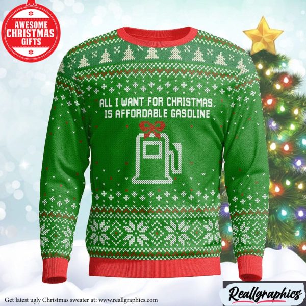 affordable gasoline christmas sweater