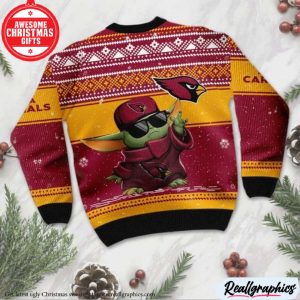baby yoda arizona cardinals ugly christmas sweater