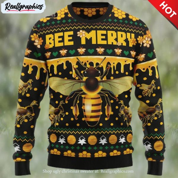 bee merry ugly christmas sweater, xmas sweatshirt