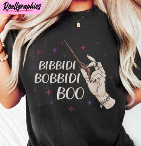 bibbidi bobbidi boo shirt, retro witchy halloween long sleeve unisex t shirt