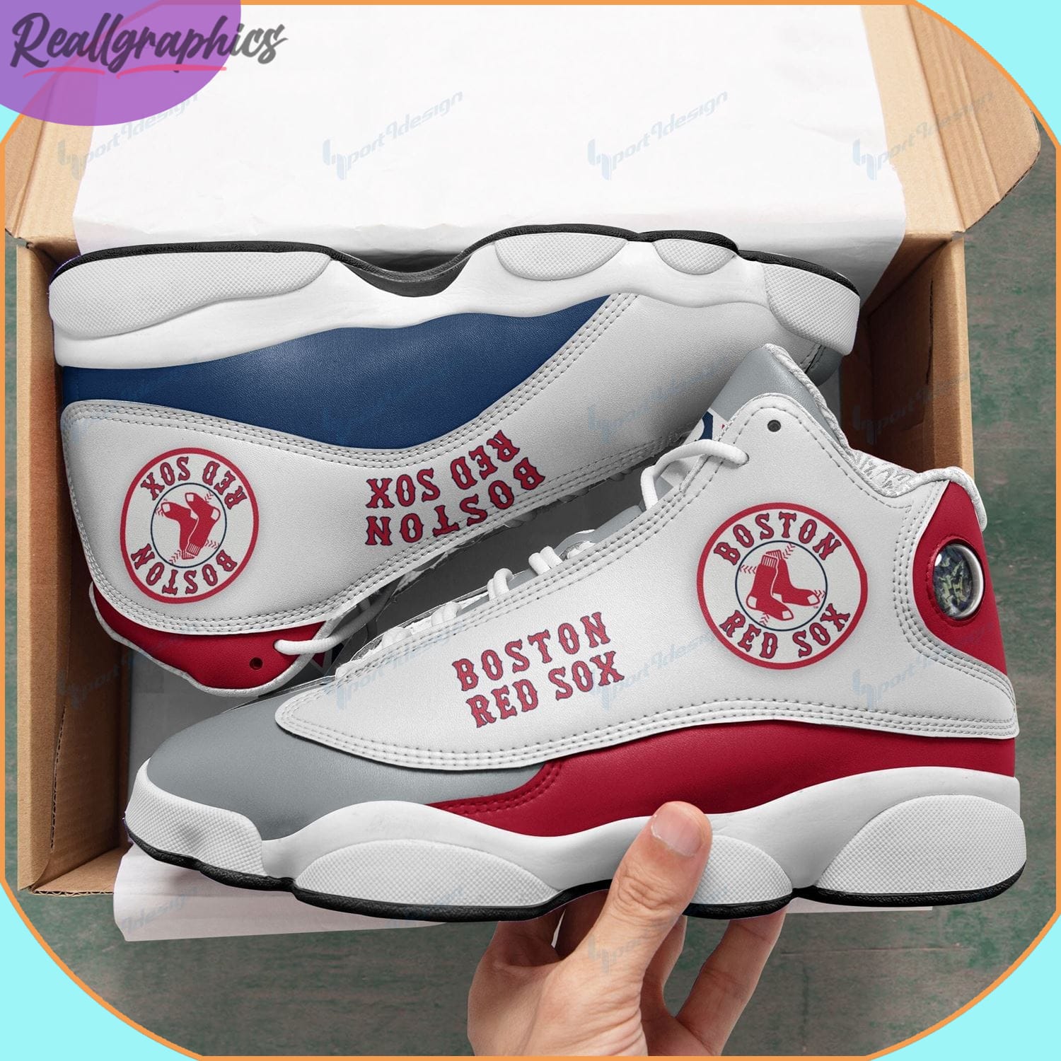Boston Red Sox Air Jordan 13 Sneaker, Red Sox MLB Custom Shoes