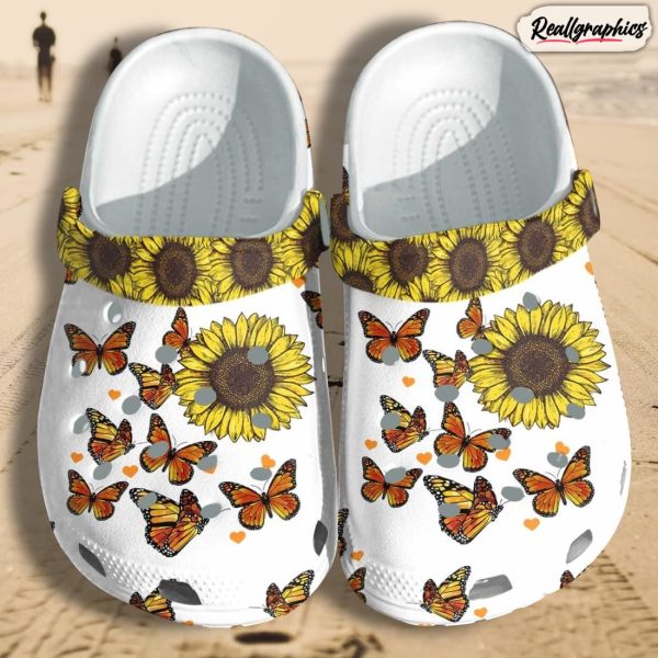 butterfly sunflower be kind custom shoes crocs, sunflower autism cancer awareness