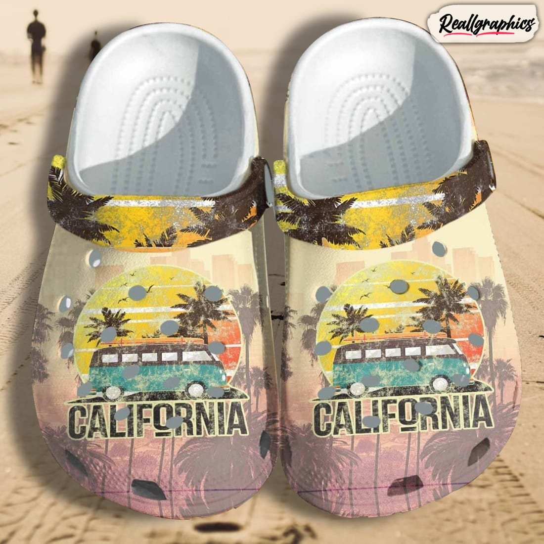 california beach summer shoes crocs vintage for, california camping bus custom shoes crocs