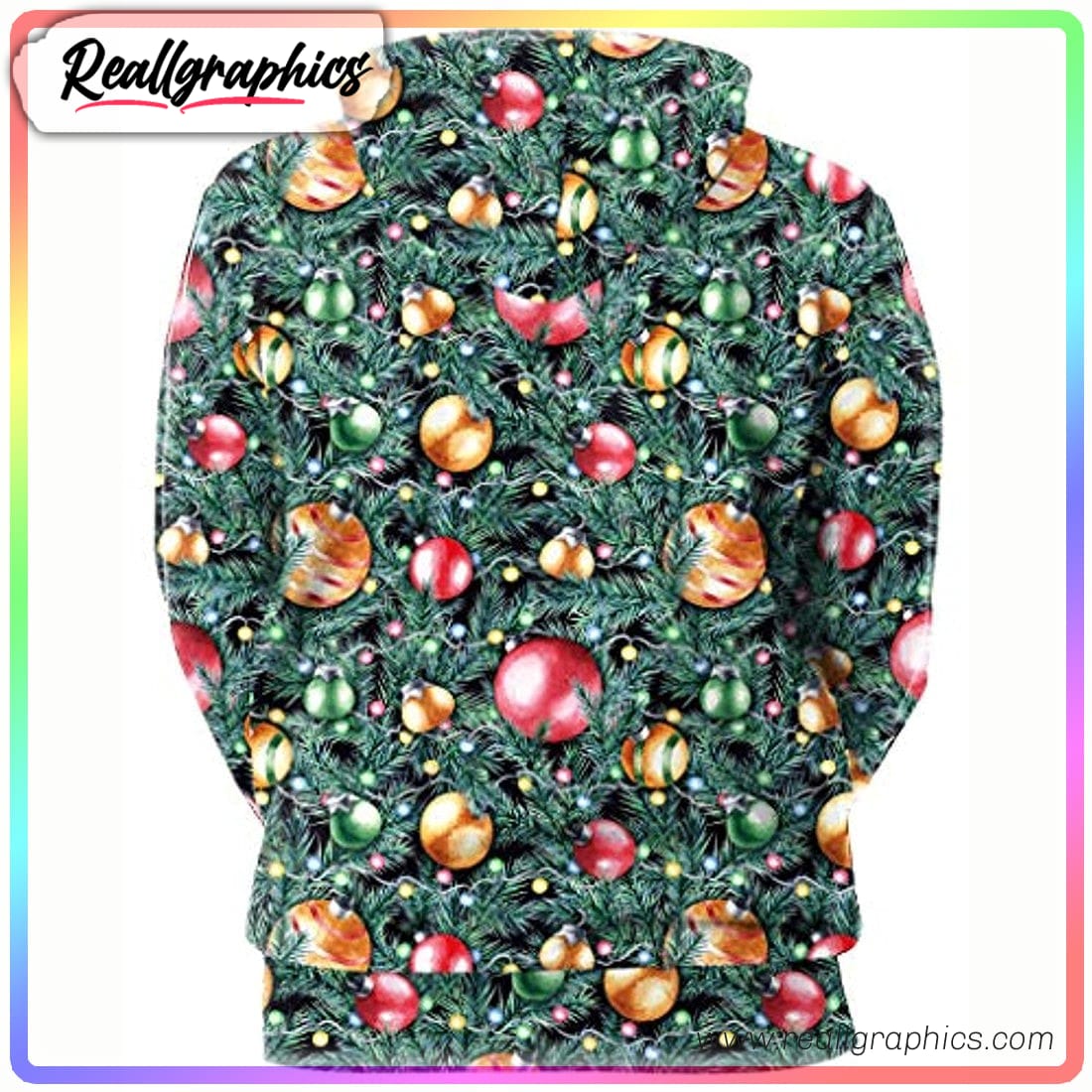 christmas colorful ball 3d printed hoodie