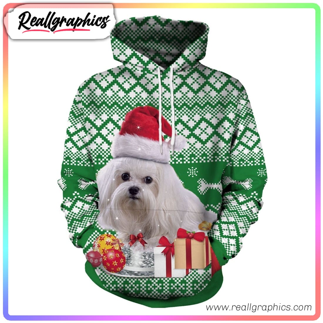 christmas dog 3d printed hoodie