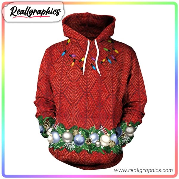 christmas festive atmosphere red 3d printed hoodie