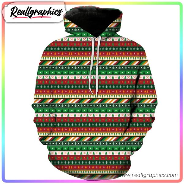 christmas tree pattern 3d printed hoodie