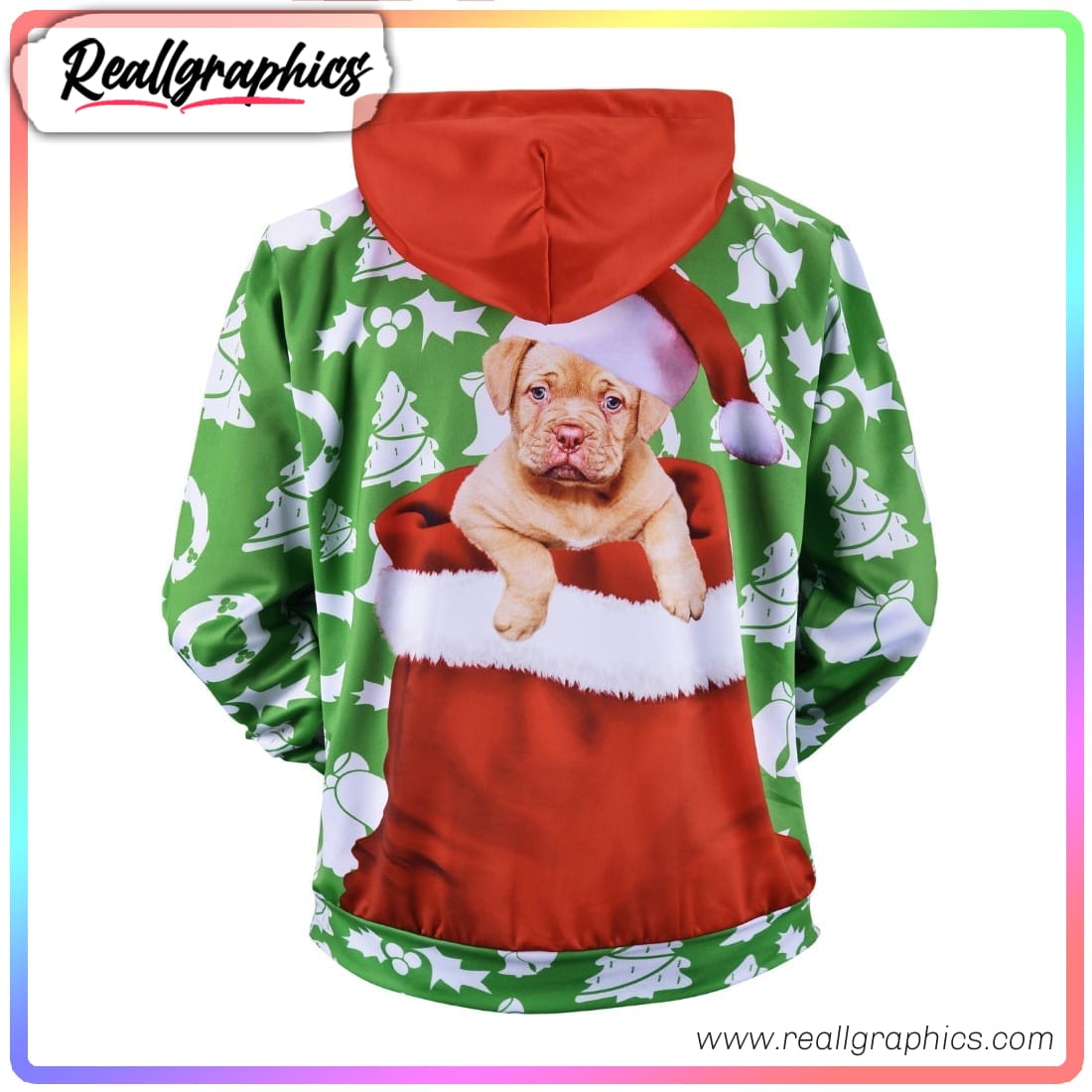 cute christmas dog icon 3d printed hoodie
