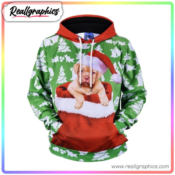 cute christmas dog icon 3d printed hoodie