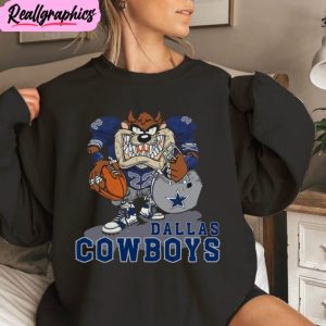 dallas cowboy football looney tunes funny shirt, vintage style crewneck long sleeve