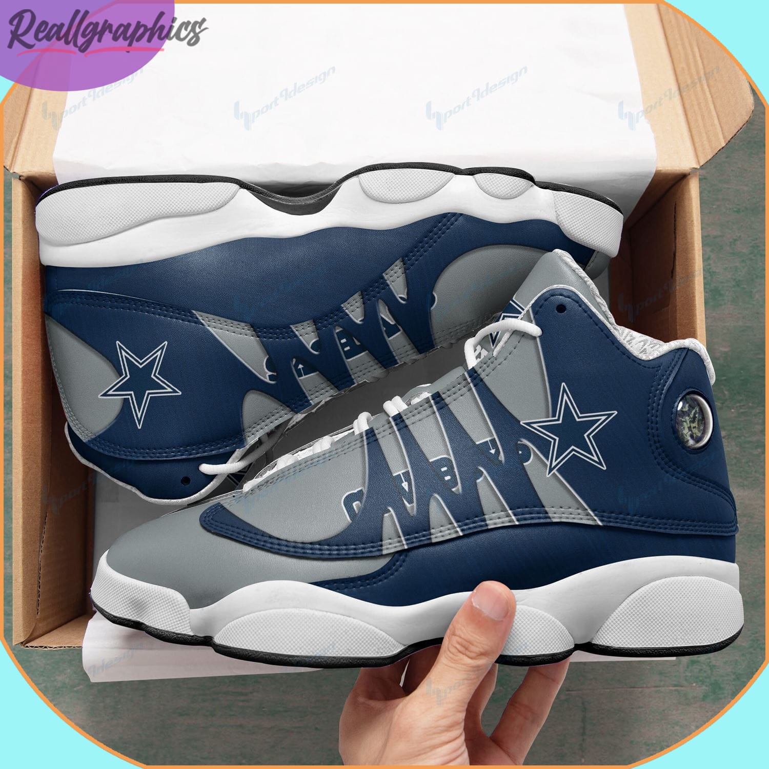 Dallas Cowboys Air Jordan 13 Shoes, Cowboys Limited Custom Shoes -  Reallgraphics