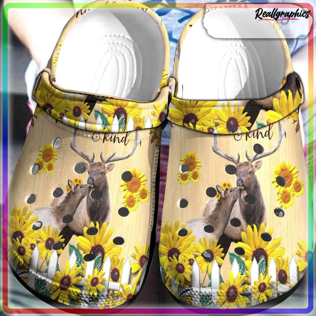 deer sunflowers cute shoes crocs, happy deer sunflowers be kind outdoor shoe