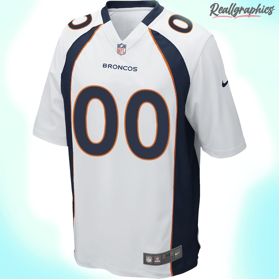 Denver Broncos White Custom Jersey, Broncos High Quality Jersey