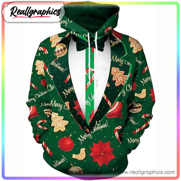 funny 3d print christmas candies 3d printed hoodie