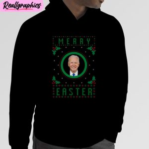 funny anti biden merry easter ugly christmas unisex t-shirt, hoodie, sweatshirt