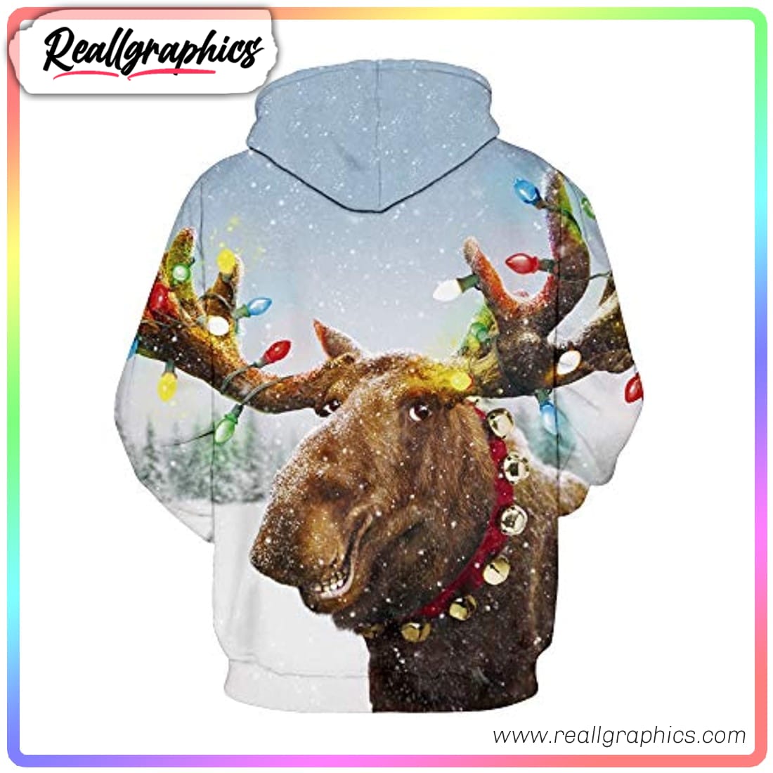 funny reindeer 3d printed hoodie