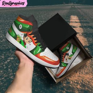 gon freecss jordan 1 sneaker boots, limited edition hxh anime shoes